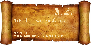 Miklóska Loréna névjegykártya